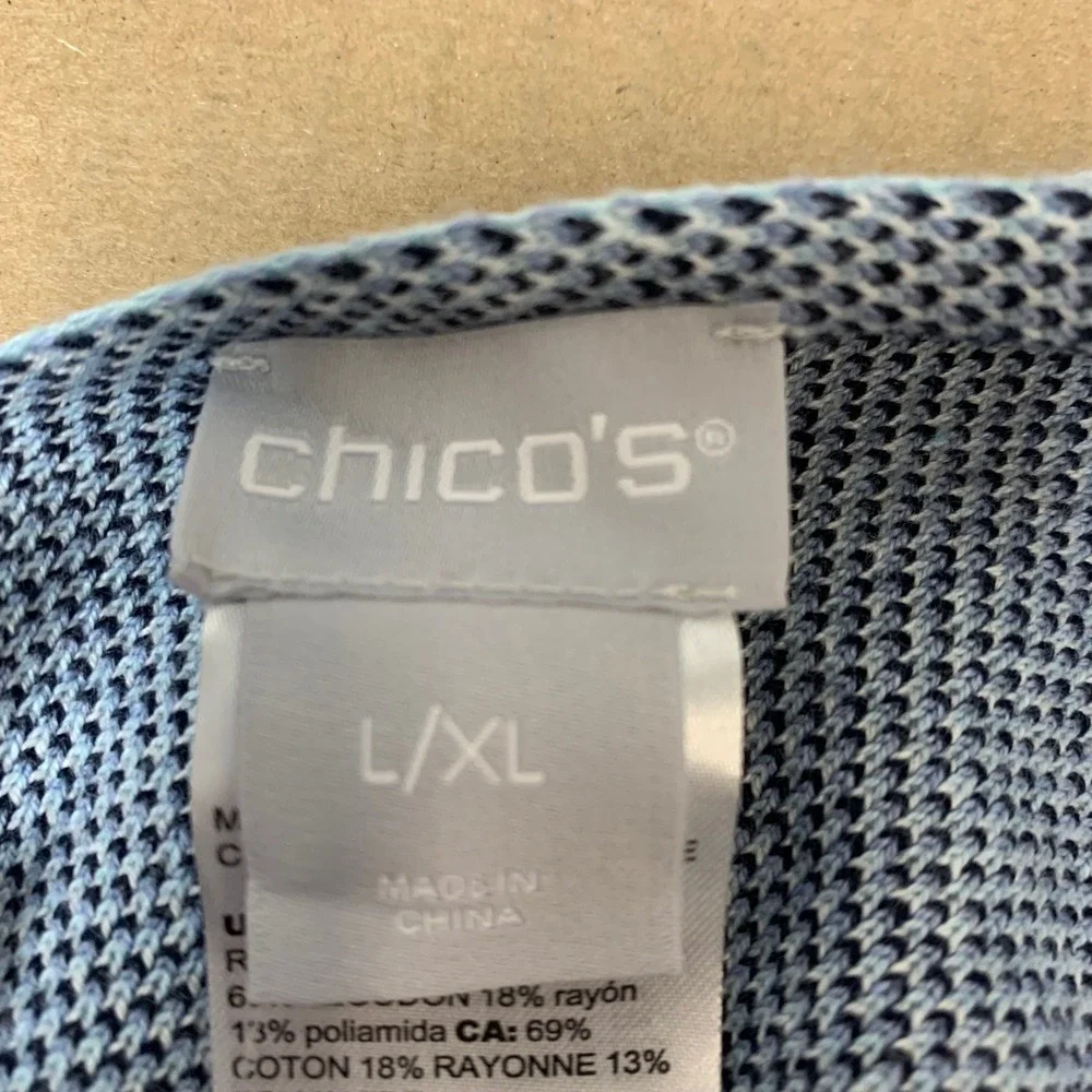 Chico's Ruana Womens L/XL Blue New Drama Abstract Colorblock Wrap 570318334